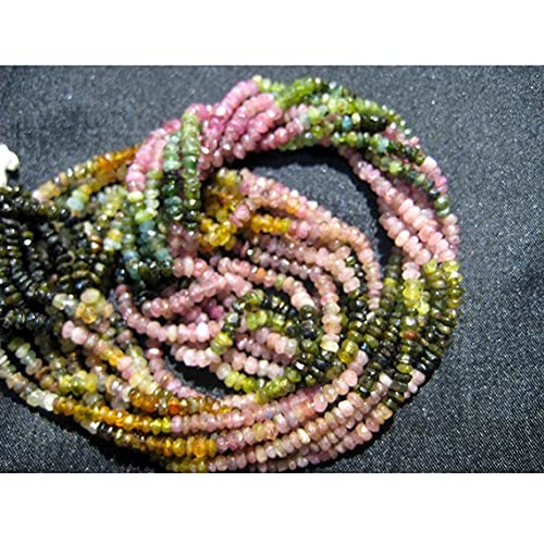 Perles rondelles en tourmaline naturelle de 5mm pour atelier DIY bijoux personnalisés bohèmes