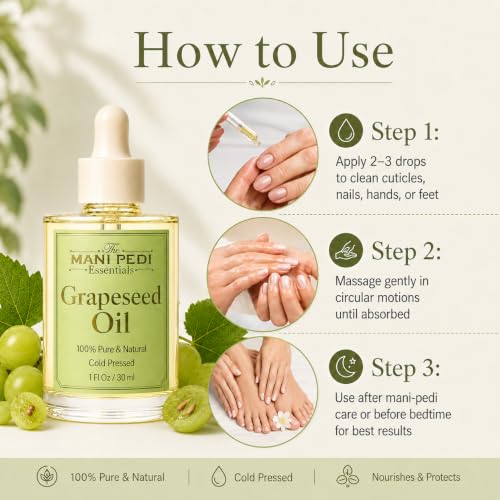 Image of TMPE Cold Pressed Grapeseed Oil for Hair & Skin - Lightweight Grape Seed Oil for Oily Scalp, Acne-Prone Skin & Body Massage - 30ml