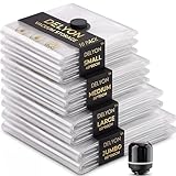 DELYON Buste Sottovuoto Vestiti da Viaggio con Pompa Elettrica – Sacchetti Salvaspazio a Compressione per Valigia e Armadio, Kit 10 Pezzi Riutilizzabili, Riduzione 80% Spazio