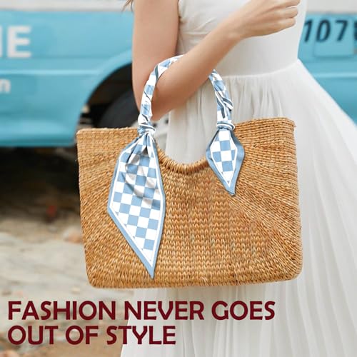 Scarf Silk Feeling Hair Head Long Neck Satin Fashion Scarfs for Bag Decoration Women Girls Cute Aesthetic 59 * 6.7”3