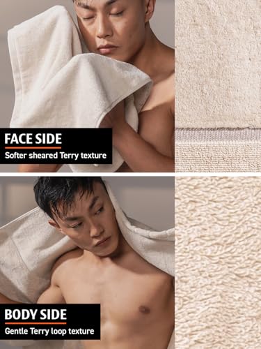 Image of DAMENSCH 100% Cotton Towel, Super Soft Towels for Bath Large Size, Ultra Absorbent, Quick Dry Towel for Women, Long Lasting Colours Towels for Bath Men-Serene Beige II