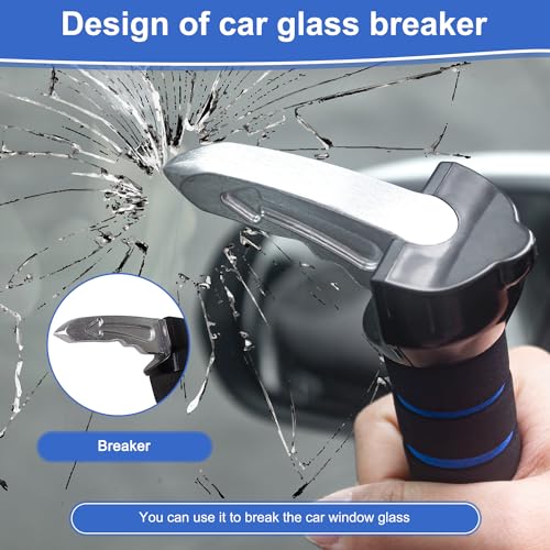 Image of Shouken 2 Packs 3 in 1 Car Door Handle for Elderly,Car Handle Assist Support Handle Multifunction Handle Car Door Latch Handle for Seniors and Handicapped,Window Breaker Seatbelt Cutter