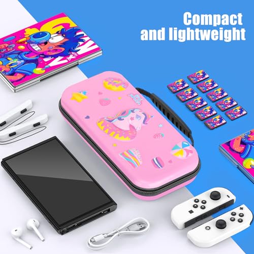 Image of homicozy Unicorn Carrying Case for Nintendo Switch & Switch OLED Console, 3D Hard Travel Shell Pouch for Nintendo Switch Console & Accessories