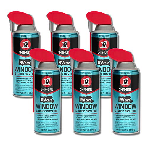 3-IN-ONEÂ RVcare Window & Track Dry Lube with SMART STRAWÂ SPRAYS 2 WAYS, 10 OZ [6-Pack] (120091)