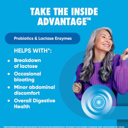 Image of Digestive Advantage Probiotics + Lactase Digestive Enzymes for Digestive Health, Daily Probiotics for Women Men Occasional Bloating, Lactose Breakdown, Immune Support, 96ct (Pack of 3)