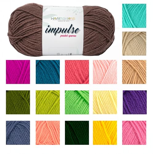 Image of Acrylic Impulse Hand Knitting & Crochet Yarn (Cappuccino) (100Gms - Pack Of 1), Brown