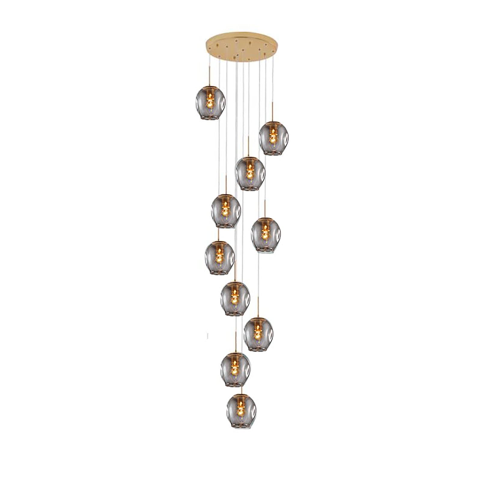 Lampe de salon suspendue et lustre en verre pour grand duplex creux