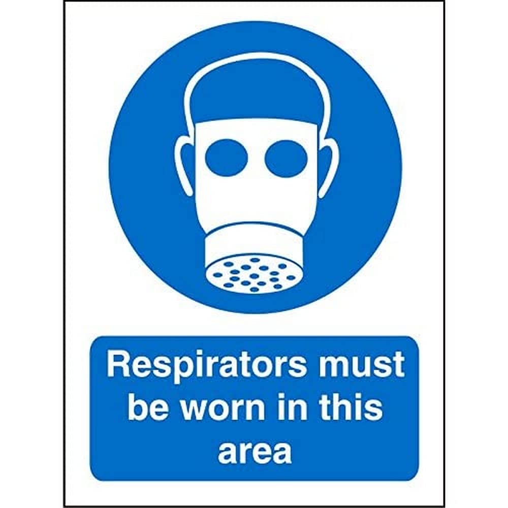 Seco Respirators Must Be Worn in This Area Sign, 200mm x 300mm - 1mm Semi Rigid Plastic