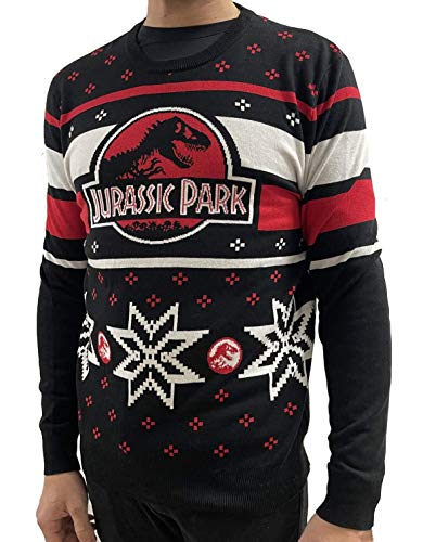 Jurassic Park Mejupampu002 Pullover, Nero, L Uomo