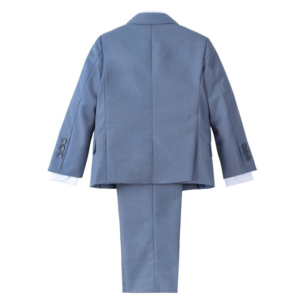 Lito Angels Completo Elegante per Bambino, 5 Pezzi (Giacca, Gilet, Camicia, Cravatta, Pantaloni), vestibilità Slim, Blu/Navy/Nero, Taglie 2-13 Anni