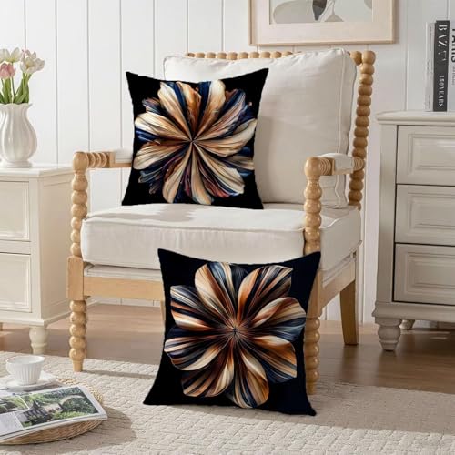 Housse coussin 75x75cm marron décorative velours vintage canapé