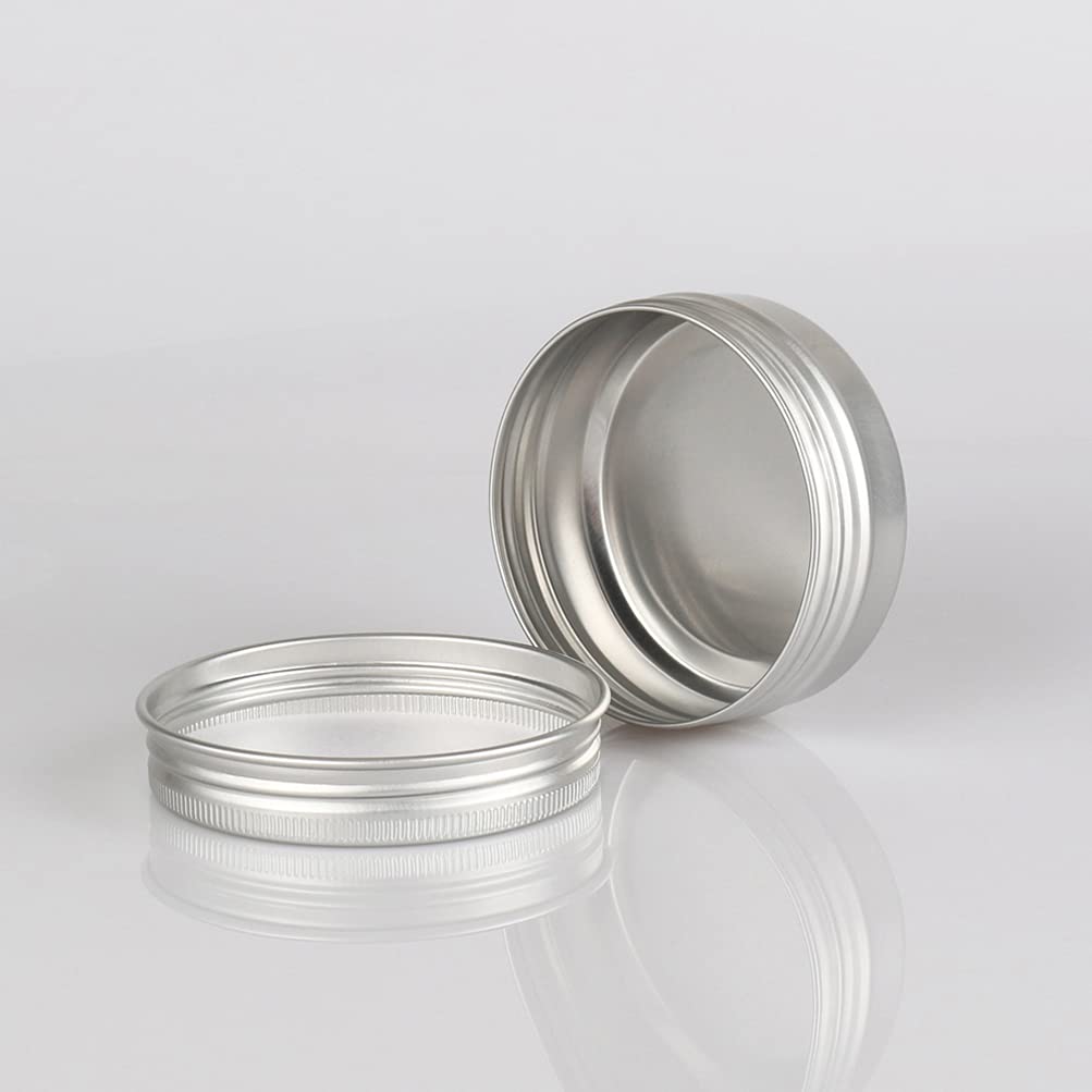 ZEOABSY 10 Piezas Tarros de Aluminio con Tapa Rosca 60ml, Plata Tarros de Aluminio Vacíos Redondo para Contenedor De Cosméticos Cremas Caja de almacenaje con 5 Espátula y 1 Etiqueta — view 4