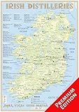 Whiskey Distilleries Ireland - Poster 42x60cm - Premium Edition: The Whiskylandscape in Overview -...