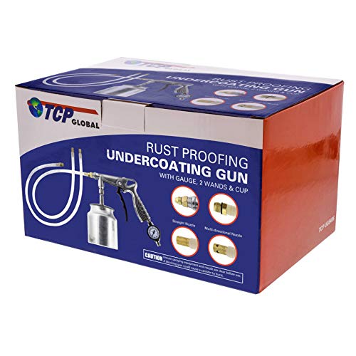 Tcp Global UG8406 Air Rust Proofing And Undercoating Gun With Gauge & Suction Feed Cup, 2 Wands - 22 Inch Long Flexible Extension Wand With Multi-Directional Nozzle - Spray Truck Bed Liner thumb #5