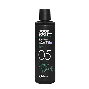 Artego Good Society B_Blonde Violet Opaline Shampoo Tone Neutralizing Shampoo for Blonde, Bleached & White Hair 8.5 oz