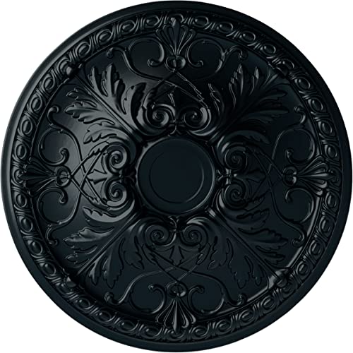 Ekena Millwork 26"OD x 3"P Tristan Ceiling Medallion (Fits Canopies up to 5 1/2"), Hand-Painted Night Shade