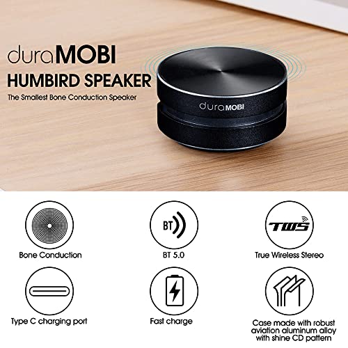 Leepesx mini speaker, 1 Pack Wirelessly BT Speaker Bone Conduction Speakers Mini Portable Loud Stereo Sound Built-in Mic Sound Box for Home,Outdoor,Travel,Black