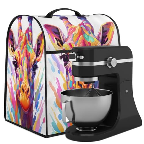 Coffee Maker Cover Colorful Giraffe Animal Kitchen Appliance Covers Small Appliance Covers Blender Cover Juicer Cover Dust Covers for Kitchen Appliances with Top Handle and Pockets,Washable,C663