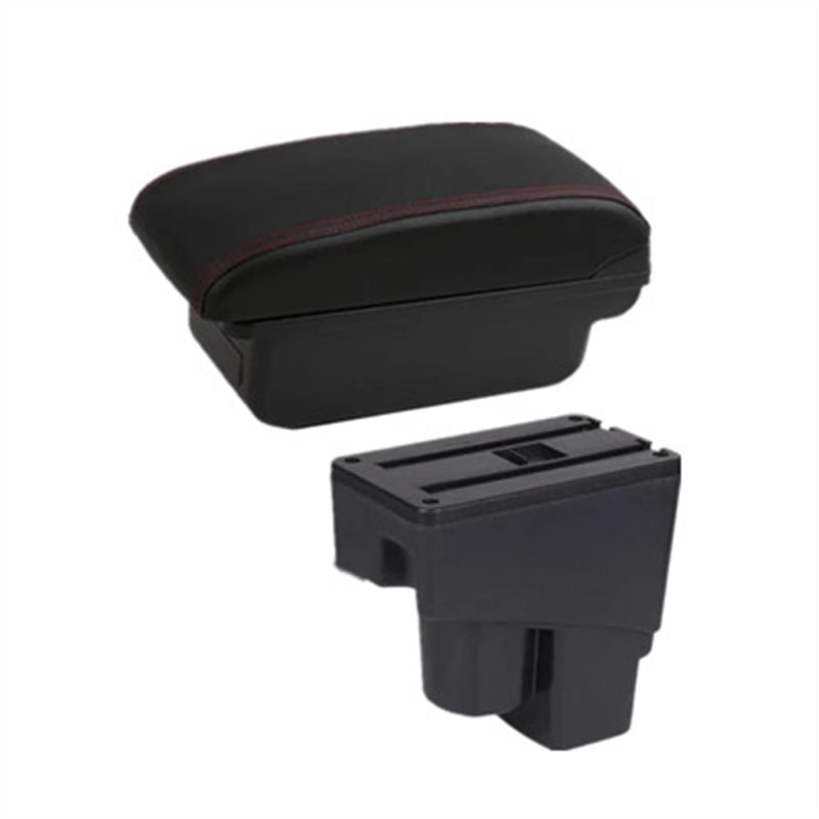 NOHEEU Car Armrest Special Storage Box Modification Parts For Fit For Jazz 1 2002 2003 2004 2005 2006 2007(A1 red line No USB)