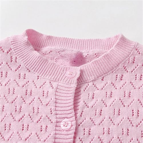 Knit Hollow Cardigan for Kids Girls Cute Lightweight Button Down Open Front Sweater Soft Breathable Casual Cardigan2