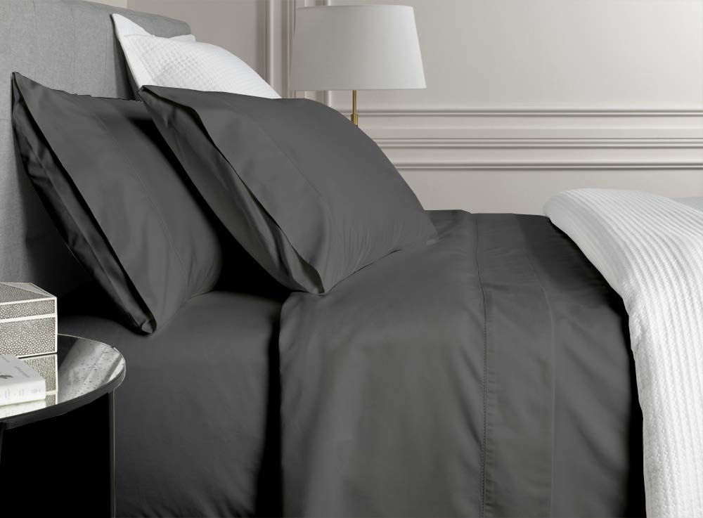 linenaffairs 100% Cotton Plain Bedsheets - Flat Sheet With 2 Pillow Cover Comfortable & Durable Sheet For King Size Bed Dark Grey | 300 Tc | (B0CRYW5Q83) Amazon Price History, Amazon Price Tracker