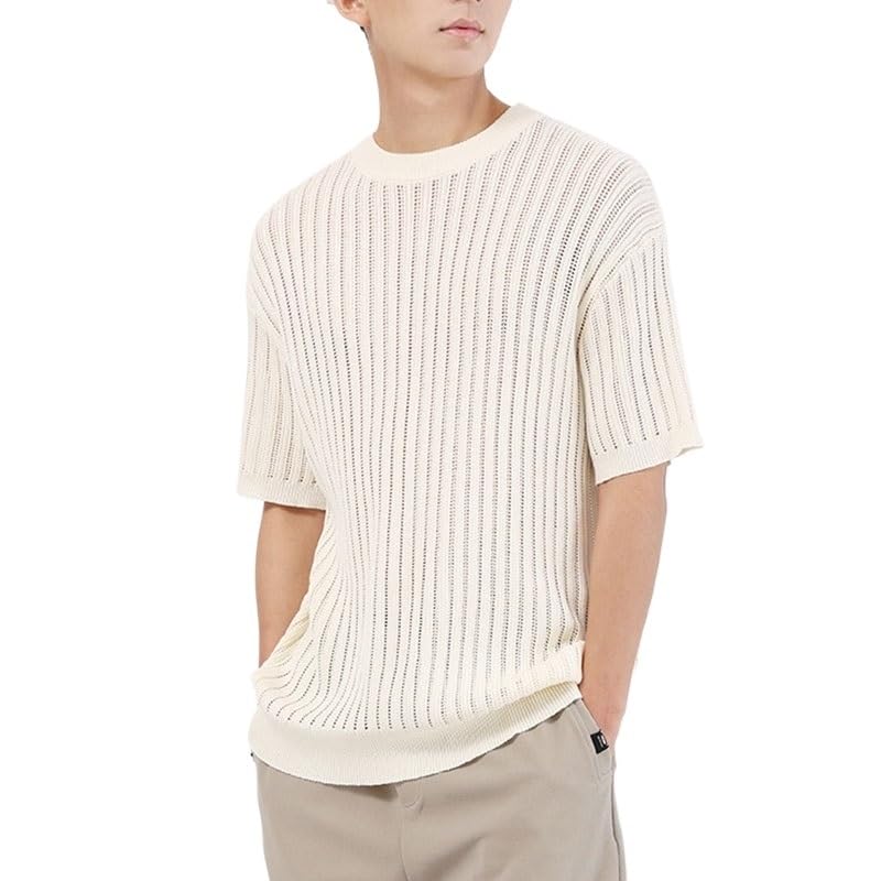 T-shirt séchage rapide homme en tricot extensible haut de gamme coupe confort
