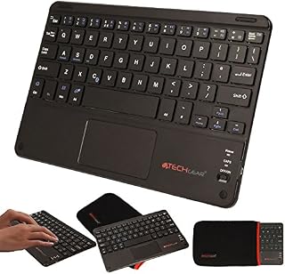 TECHGEAR [Active Strike Pro] Slim Bluetooth Wireless UK QWERTY Keyboard with Mouse Touchpad for Samsung Galaxy Tab S8 Ultra, S8, S8+, S7, S7+, S6, S5e, S4 10.5", Tab S3 9.7" (+ Keyboard Carry Case)