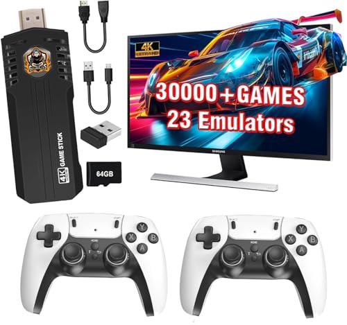 Retro Gaming Console, Retro Game Stick with Built-in 9 Emulators, 30,000+ Games, Game Stick 4K HDMI Output, and 2.4GHz Wireless Controllers, Plug and Play Video Games for Tv, Game Consoles (White) Retro Gaming Console, Retro Game Stick with Built-in 9 Emulators, 30,000+ Games, Game Stick 4K HDMI Output, and 2.4GHz Wireless Controllers, Plug and Play Video Games for Tv, Game Consoles (White)