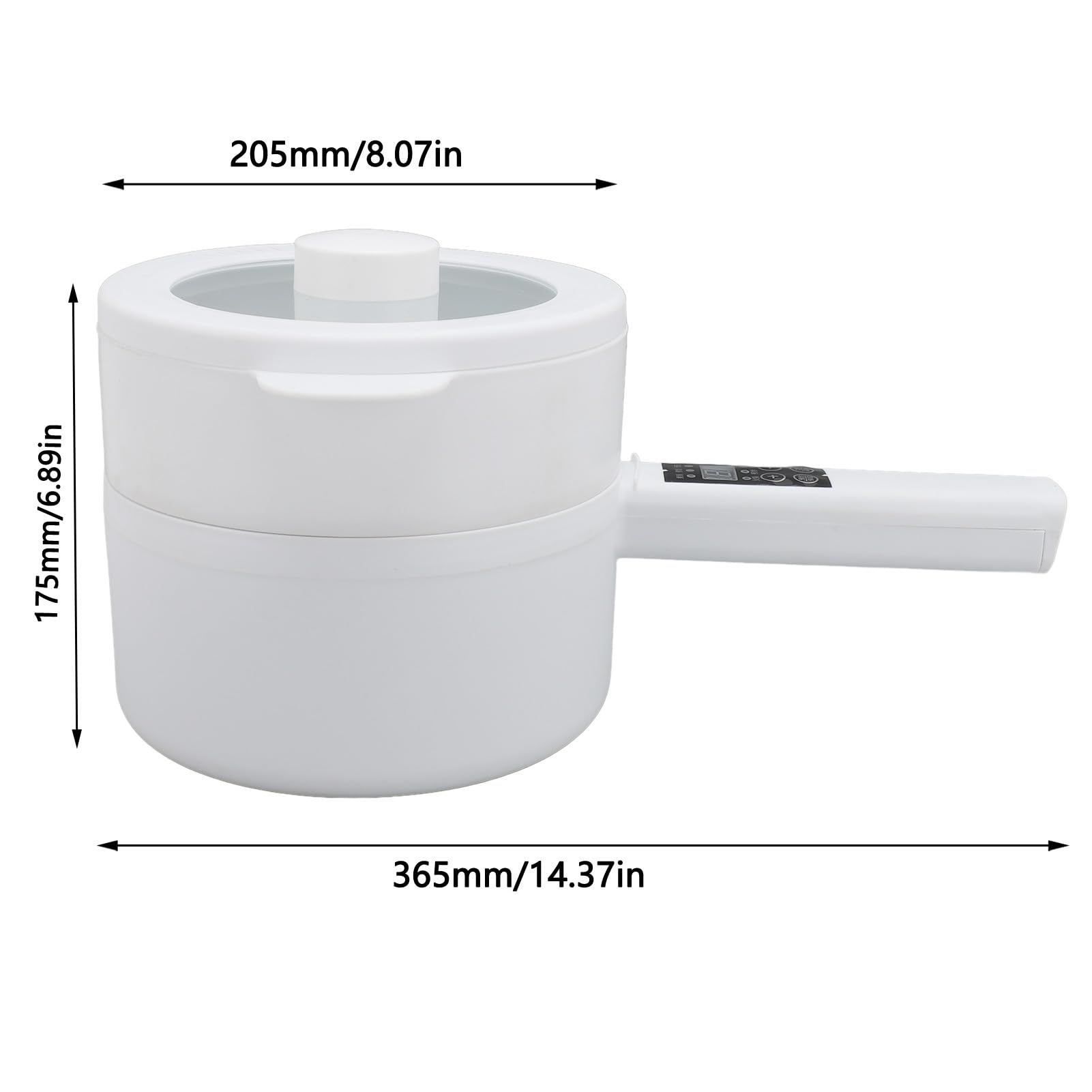Pentola Elettrica Elettrica, 600 W 1,8 L Cuocispaghetti Multifunzione Non Appiccicoso Manico Lungo Pentola Portatile per Cucinare, Cottura Efficiente Mini Fornello Elettrico per