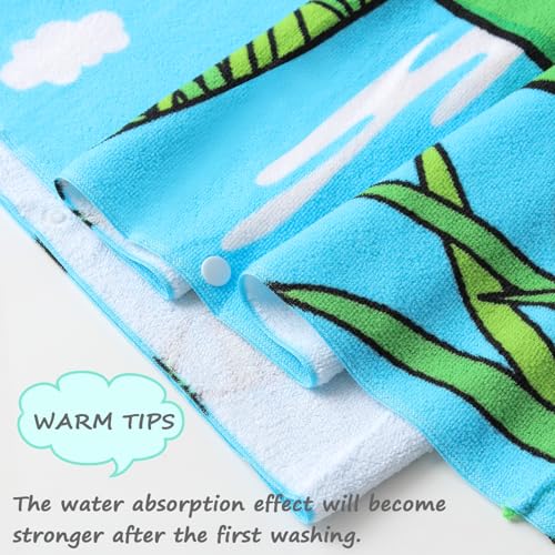 Image of NovForth Kids Beach Towel for Boys Girls, Shell Mermaid Hooded Bath Towel Wrap, Toddler Pool Towel with Hood