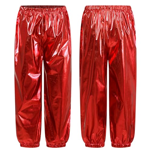 Fldy Boys Girls Jazz Hip Hop Dance Harem Pants Loose Fit Modern Streetwear Athletic Leggings 2-16 Years Red 5-6 Years