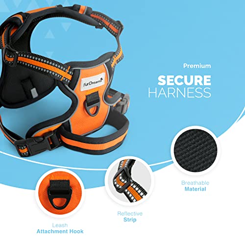 FurDreams Dog Harness, Secure Padded Vest Harness, Comfortable Material with Reflective Strips, Non-Restrictive - Image 3