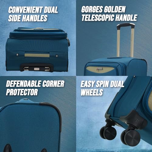 Image of AMERICAN TRAVELLER TourisForever Trolley Bag Set-3 | 360 Lego Wheel | Cabin Medium Large, Expandable Travel Suitcase, Heavy-Duty Nylon, 3 Digit Number Lock, 360 Lego Wheels, Durable Handle
