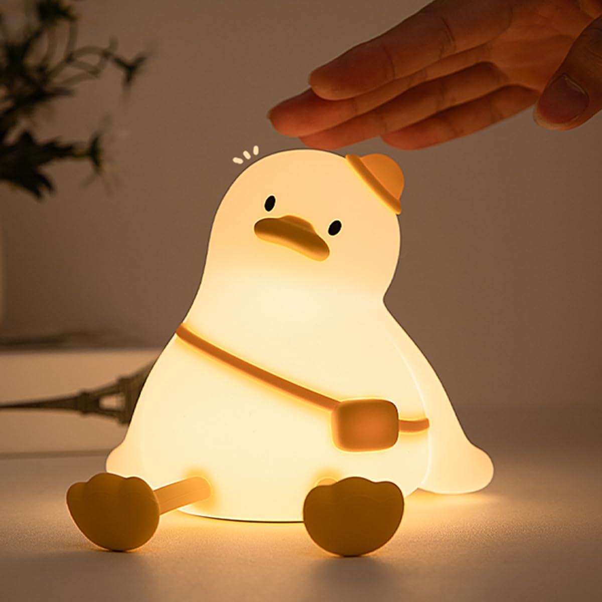 Duck Night Light for Kids 3 Levels Dimmable Silicone Animal Nursery Light Adorable Rechargeable 30min Timmer Novelty Bedside