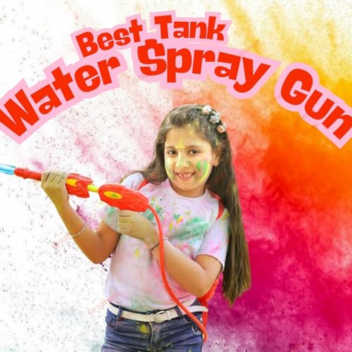 Image of GRAPHENE 8L Red Holi Pichkari Water Gun Back Holding Water Tank Pichkari for Kids High Pressure &100 Balloons Water Spray Pistol Gun Summer Fun Boy Girl