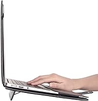 Vista 5 de Mosiso Funda para Laptop estilo libro de cuero sintético para MacBook Air de 13 pulgadas, Negro