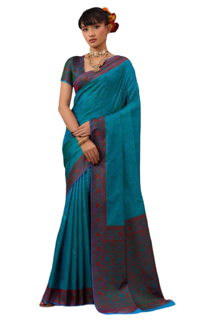 DC ELEMENTS Indian Traditional Silk Saree for Women Ethnic Designer Wedding & Festive Wear Sari Bollywood Inspired Saree (003)