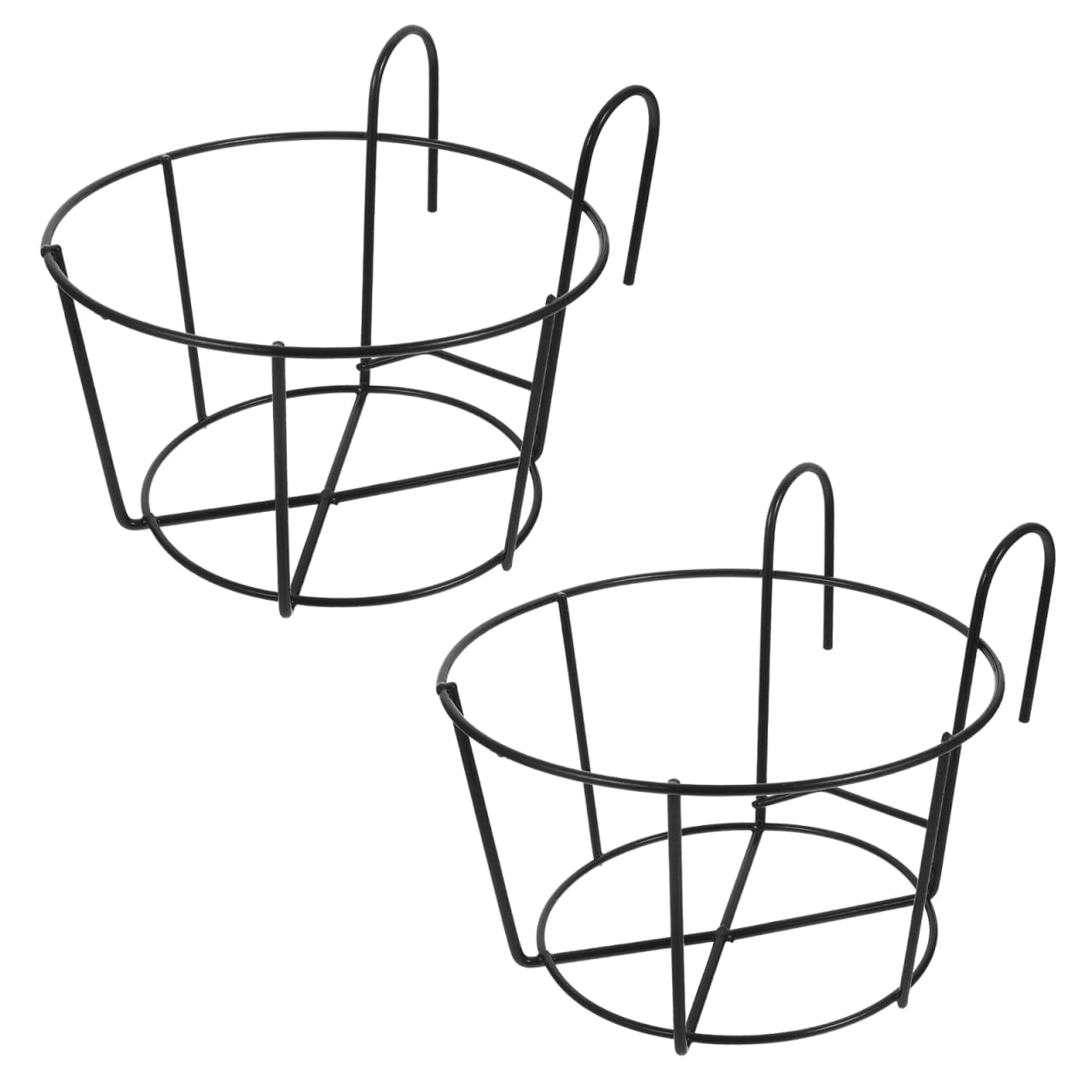 YARNOW 2pezzi Supporto Per Fioriere Sospese Ferro Da Design Artistico Per Balcone Giardino e Ufficio Nero