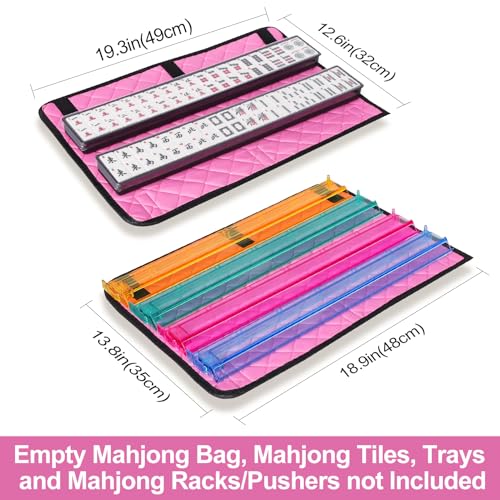 GUSTARIA Empty Mahjong Bag, Pink Printed American Mahjong Bag with Two Wrappers (Case Only) by GUSTARIA - Image 3