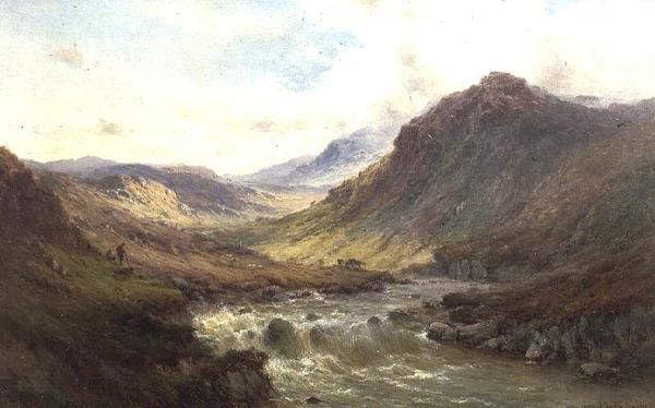 Affiche Toile les chutes d'Invergarry de Breanski Impression d'art de 60x90cm