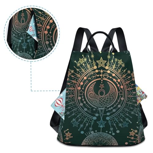 Image of ALAZA Moon & Star Alchemy Magical Backpack Purse for Women Anti Theft Fashion Back Pack Shoulder Bag