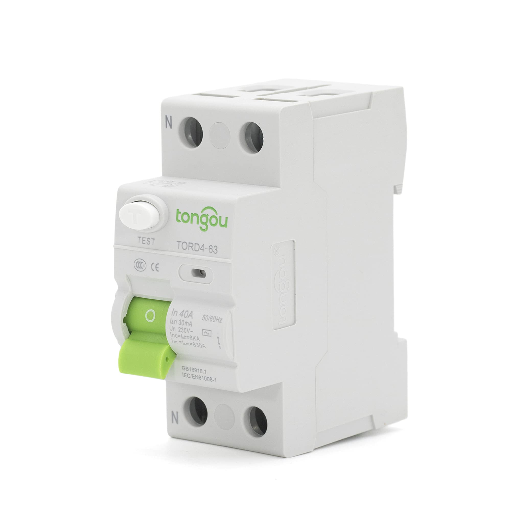 Interruttore Magnetotermico Differenziale Interruttore Differenziale RCCB 2P 16A-63A 230V 6KA, Salvavita Elettromeccanico 10-100mA(2 Pole 300mA,25A)