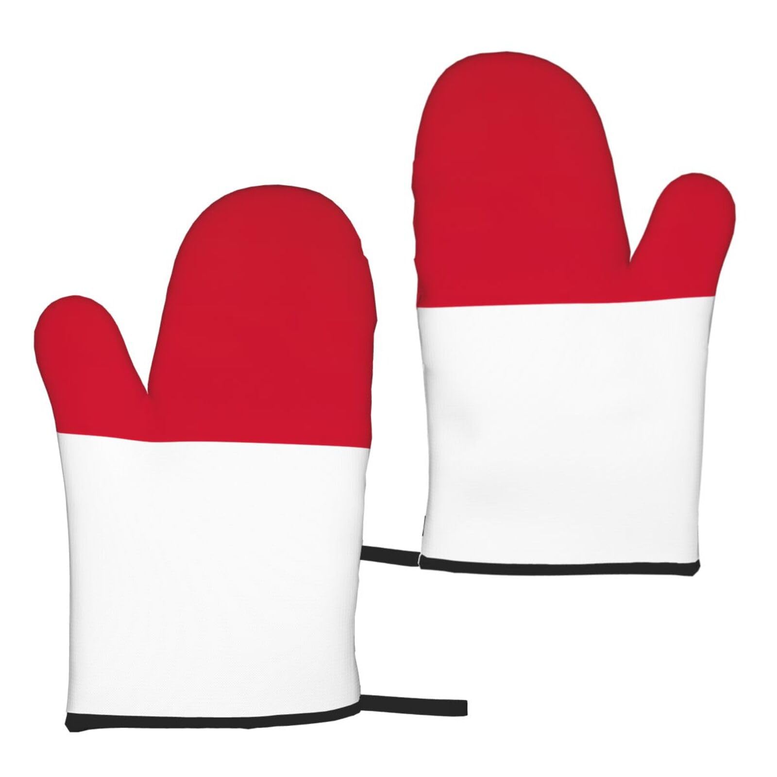 Flag Of Monaco Print Heat Resistant Universal Fit Oven Microwave Gloves Home Cooking Baking Grilling