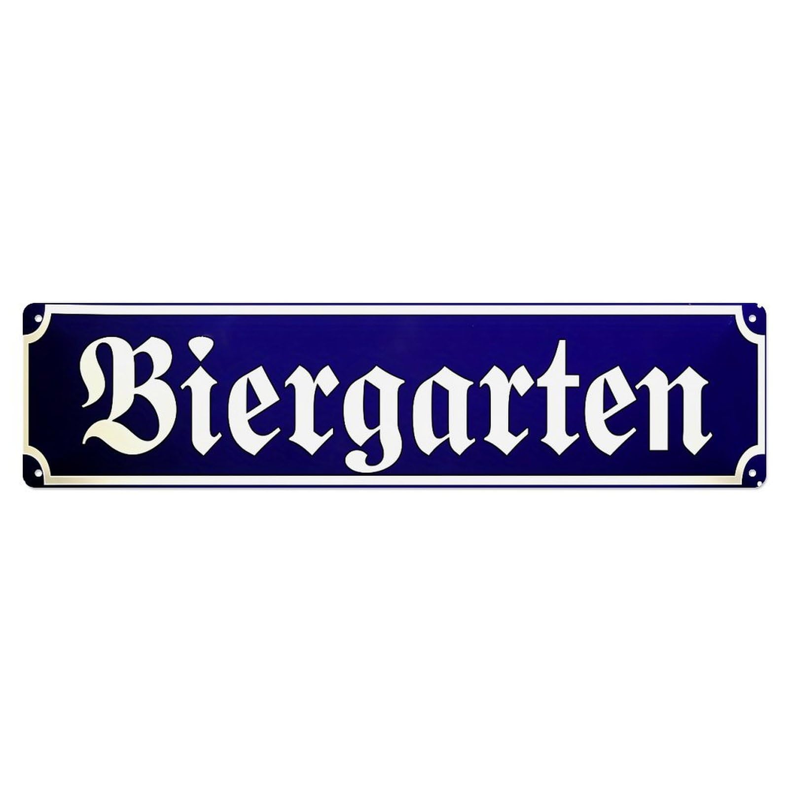 Biergarten Sign Pattern Design Metal Tin Sign Plaque