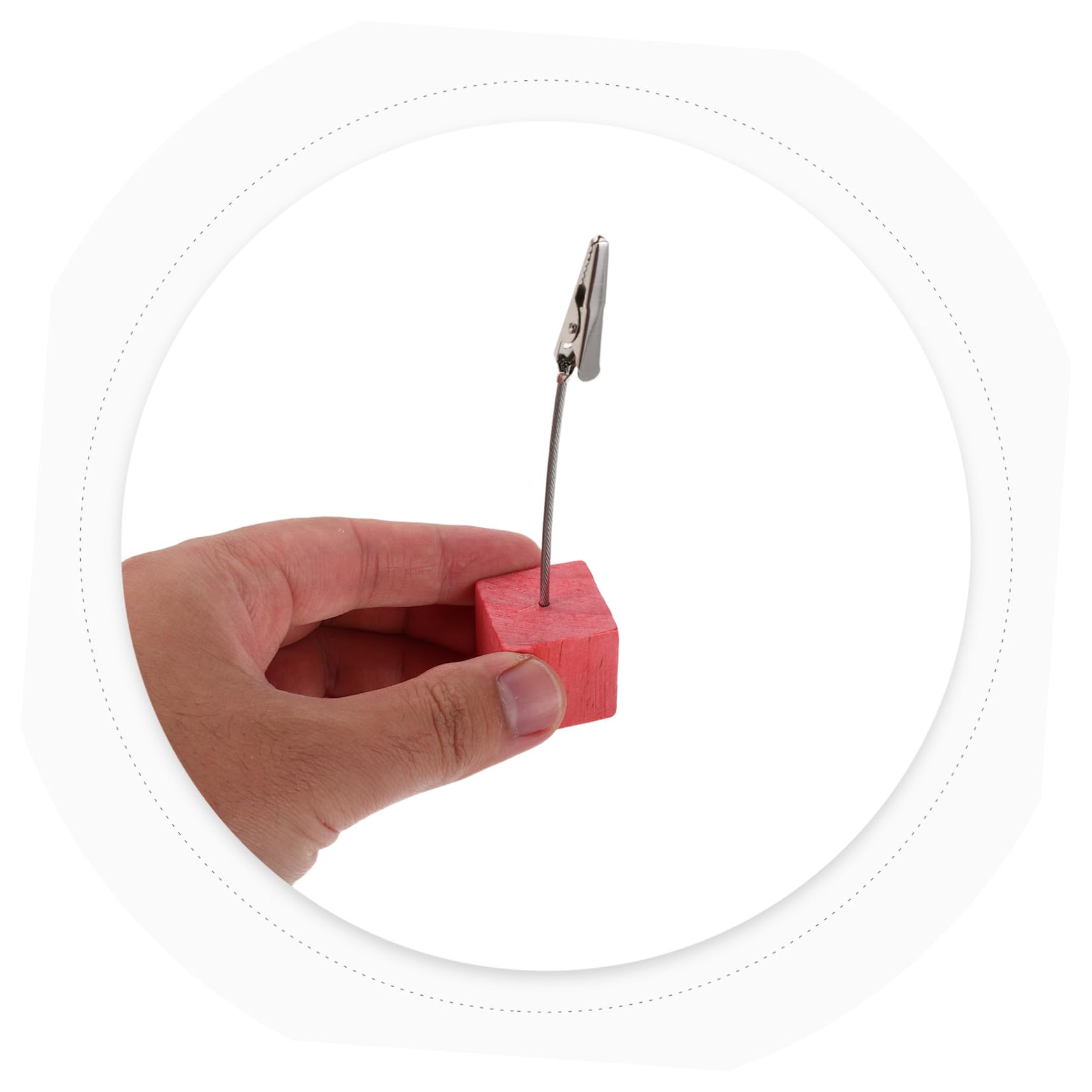 OUNONA 20pezzi Porta Biglietti da Visita in Legno con Clip in Metallo Segnaposto per Tavoli da Matrimonio Porta Numeri da Tavolo per Feste e Ufficio