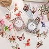 BENOSPACE 90 PCS Fairy Stickers Vintage Butterfly Flower Plant Scrapbooking Sticker Transparent Botanical Aesthetic Supplies for DIY Craft Diary Planner Bullet Journaling Card Making Hand Ledger Album #5