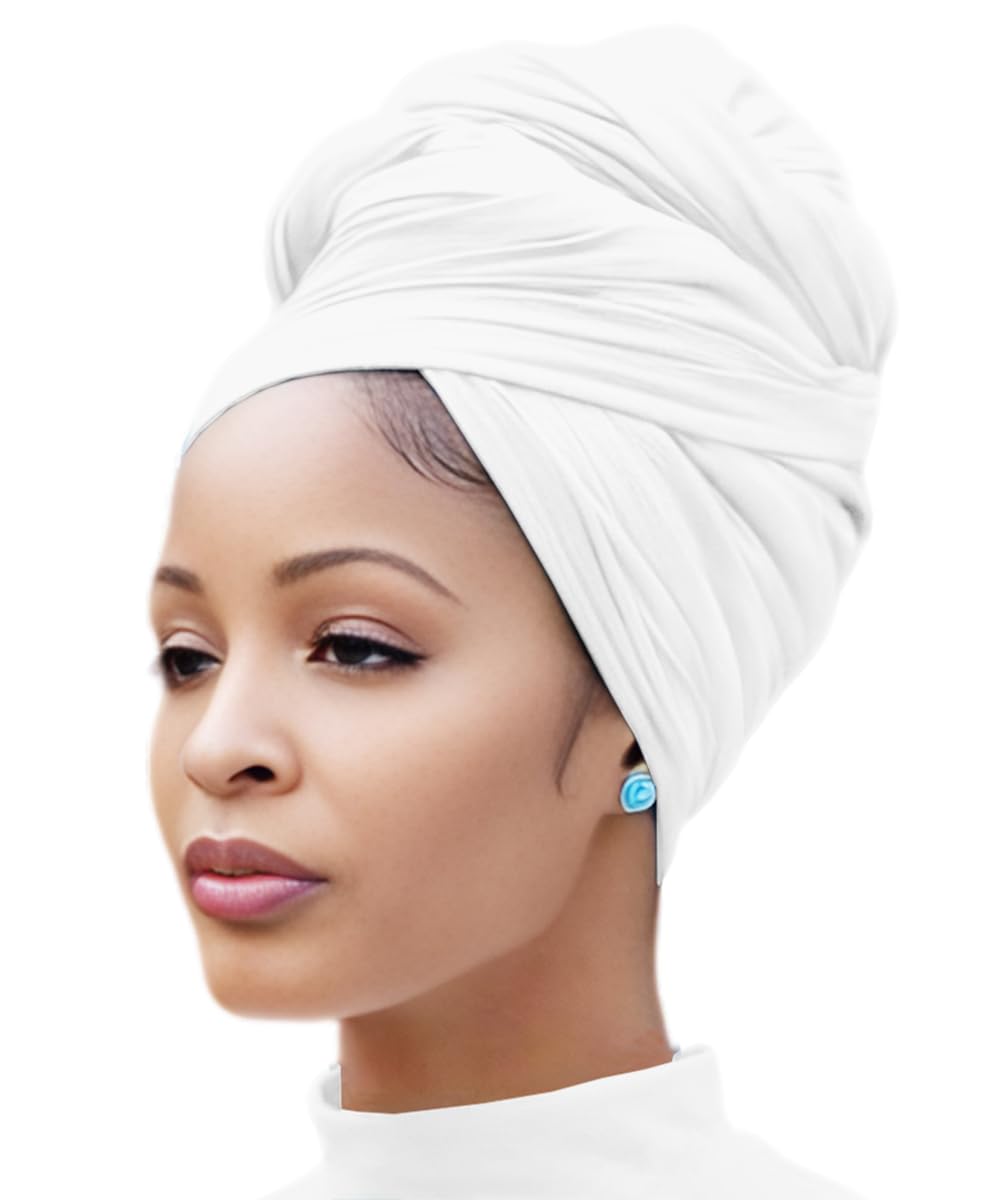 Nonbongoy Head Wraps for Black Women Stretch Headwraps Large Hair Wraps Hijab Scarves for Muslim Head Scarf Turban Headbands