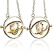 Collier Harry Potter, 2 PièCes Collier Retourneur De Temps avec Turner Collier Pendentif pour Fille, Femme, Enfant (Or et blanc)