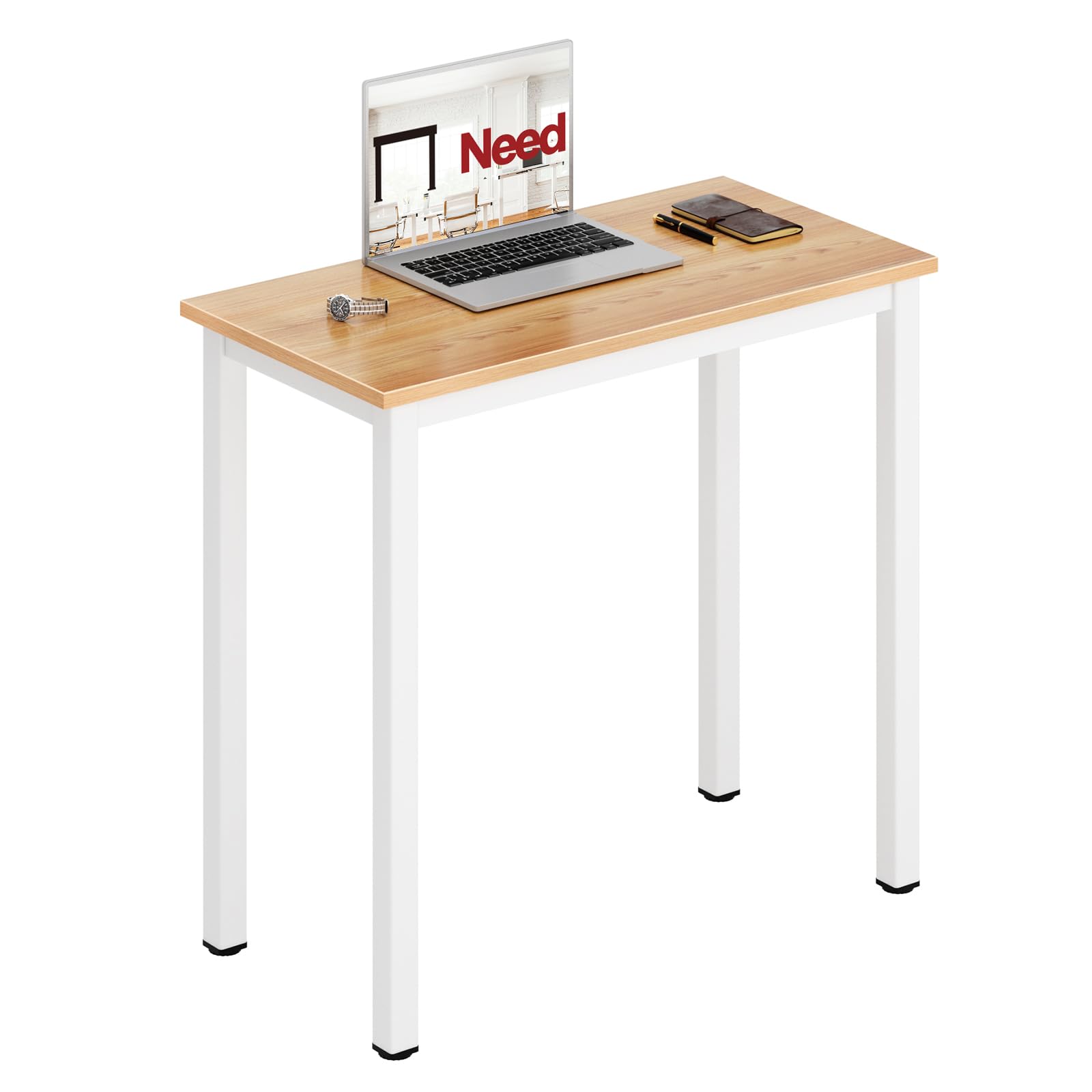 SDHYL Mesa de Trabajo para Ordenador de 80 x 40 cm Mesa de Conferencias para Restaurante Comedor Oficina en Casa Teca Blanco