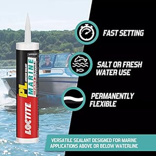 Loctite PL Marine Fast Cure Adhesive Sealants, Waterproof Construction Glue for Fiberglass, Vinyl, Glass & More - 10 fl oz Cartridge, Pack of 1